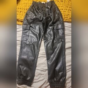 Abercrombie & Fitch pleather joggers. New w/ tags. Size xsmall. Have stretch